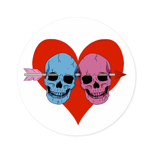 Lovers Skulls Stickers, Indoor\Outdoor